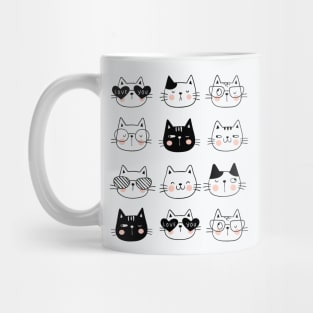 Cute Cat Set, Cute Cats and Kittens Mug